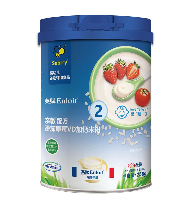   施百利英赋亲敏配方番茄草莓VD加钙米粉