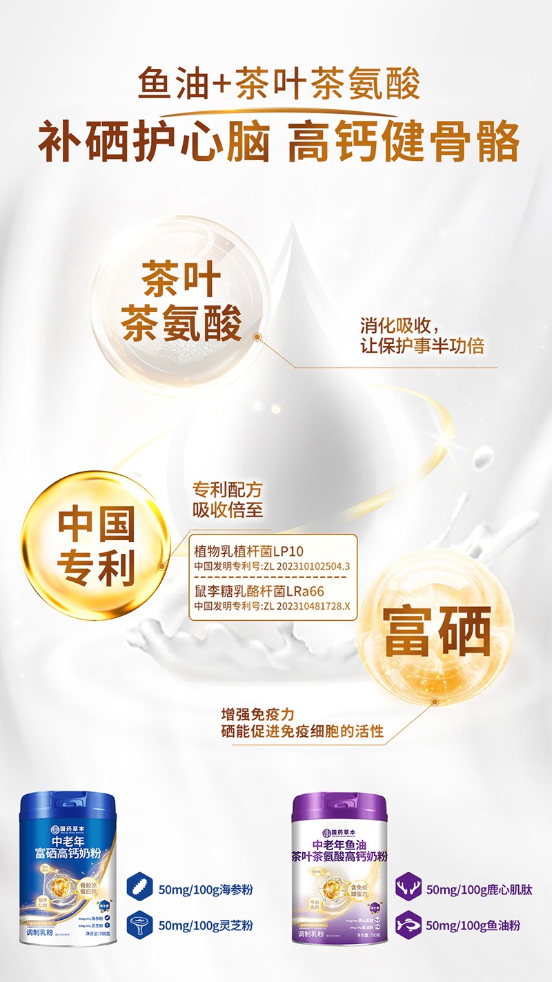 国药本草中老年鱼油茶叶茶氨酸高钙奶粉 四连_02.jpg