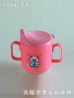 红色双手柄学饮杯