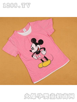 粉红米奇女童短袖