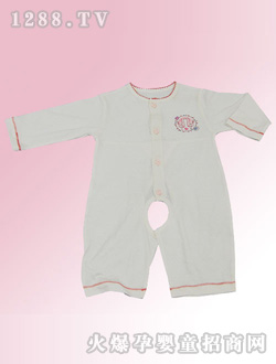 安婴宝白色婴儿哈衣