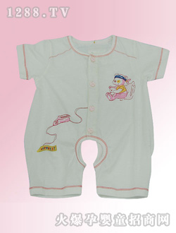 安婴宝带扣婴儿连体衣