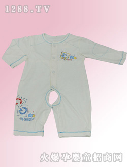 安婴宝白色婴儿爬衣