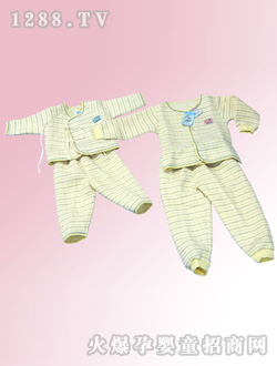安婴宝黄色条纹婴儿衣