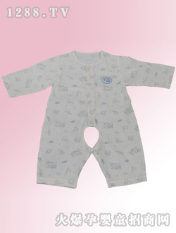 安婴宝浅色小花连体衣