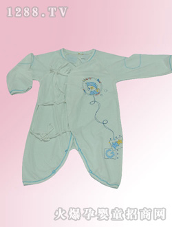 安婴宝系带式婴儿连体衣