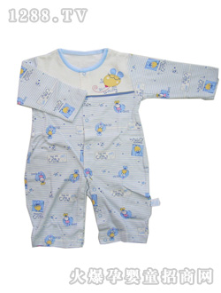 安婴宝圆领婴儿连体衣