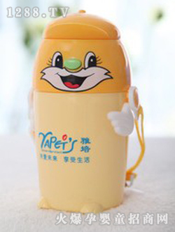 橙色可愛(ài)貓兒童水壺