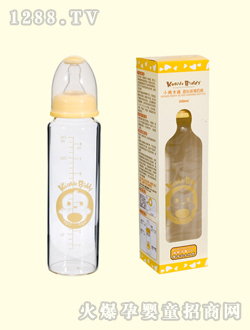 小鸡卡迪直身晶钻玻璃奶瓶