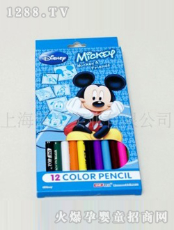盒装12色米奇彩色铅笔
