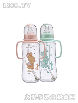 比亲有柄大圆弧自动奶瓶
