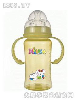 宽口花形防倒防漏奶瓶