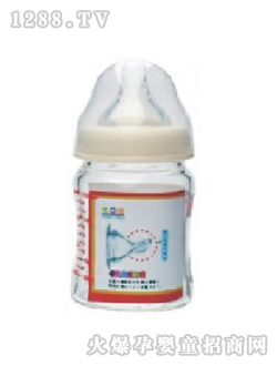 咪老鼠宽口径晶钻玻璃奶瓶