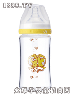比亲240ml高硼硅宽口径玻璃奶瓶BQ-1014