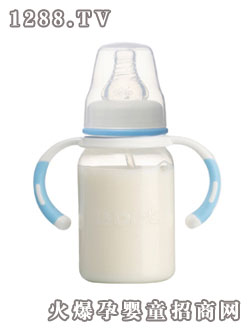 巴比象PP带柄自动直身奶瓶120ml