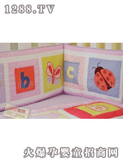 齐悦纯棉婴儿床品五件套-可爱花园