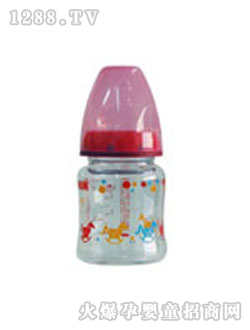 NUK宽口径耐高温玻璃彩色奶瓶(带1号硅胶宽口子仿真通气