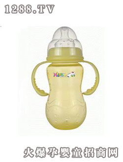 MILAOSU牌宽口大葫芦带手柄防倒防漏奶瓶