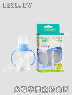 福爱儿标准口120ML带吸管手柄弧形奶瓶