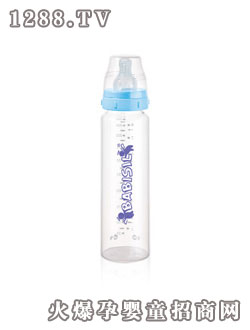 BABISIL标准口径8安士玻璃奶瓶(蓝色）