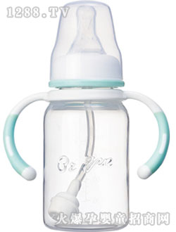 比亲高透明带把直身自动奶瓶
