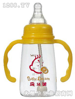 贝儿健4安方形带手柄自动奶瓶