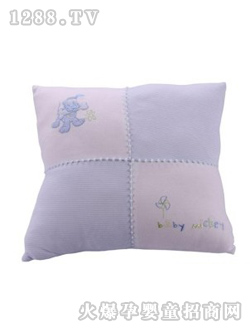 迪士尼米奇靠垫（细条+浅米）