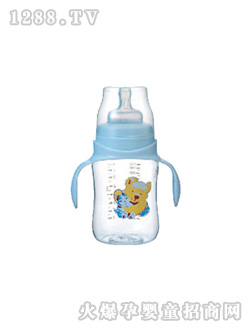 快乐宝儿双柄自动奶瓶蓝色