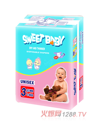 贝贝屋婴儿纸尿裤MIN3PCS