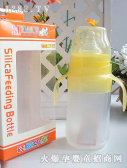 吉多小屋宽口径硅胶奶瓶220毫升