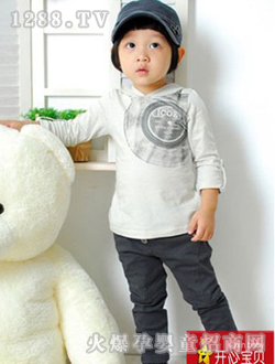 开心宝贝灰色男童秋衣