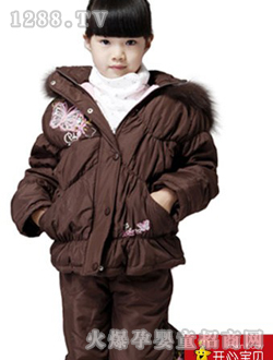 开心宝贝咖啡色套装