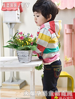 开心宝贝条纹童装