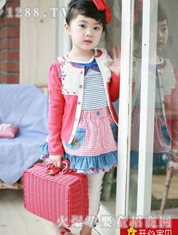 开心宝贝粉色女童服装