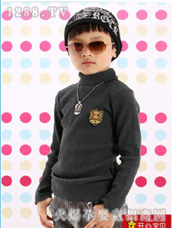 开心宝贝黑色男童毛衣