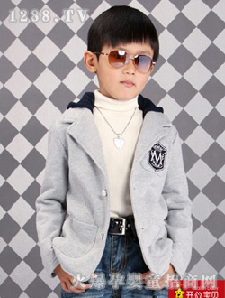 开心宝贝灰色时尚外套