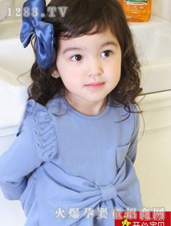 开心宝贝浅蓝色女童毛衣