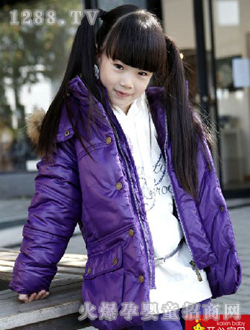 开心宝贝深紫色棉袄