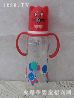 喜悦8安士弧形双耳猫盖奶瓶