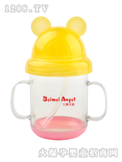 贝美天使卡通吸管式PC水杯