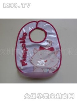 巧嘉丽红色猫咪儿童围兜