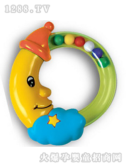 亲亲我玩具月亮手摇铃