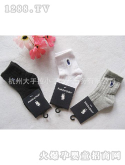 哆啦小贝3色polo男袜