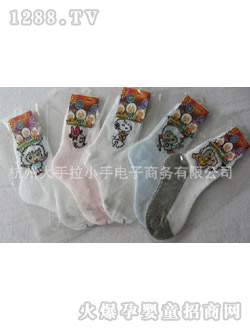 哆啦小贝卡通网眼袜