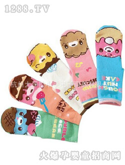 哆啦小贝卡通直板袜