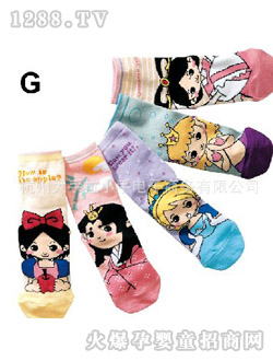 哆啦小贝卡通直板袜