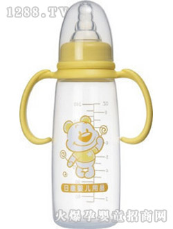 日康流线型有柄PP奶瓶240ml