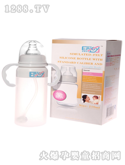 仿真手感标准口径直身硅胶奶瓶