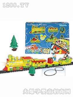 电动音乐灯光米奇轨道火车