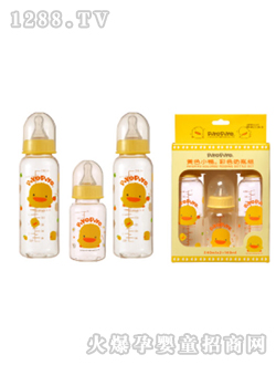 黄色小鸭彩色奶瓶组